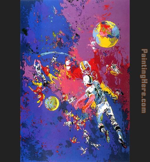 Satellite Football painting - Leroy Neiman Satellite Football art painting